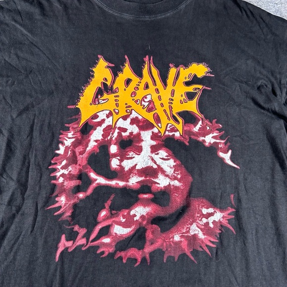 Vintage‎ Grave Shirt Mens XL Black 90s Euro Soulless Death Metal Band Tee Rare - Picture 3 of 10